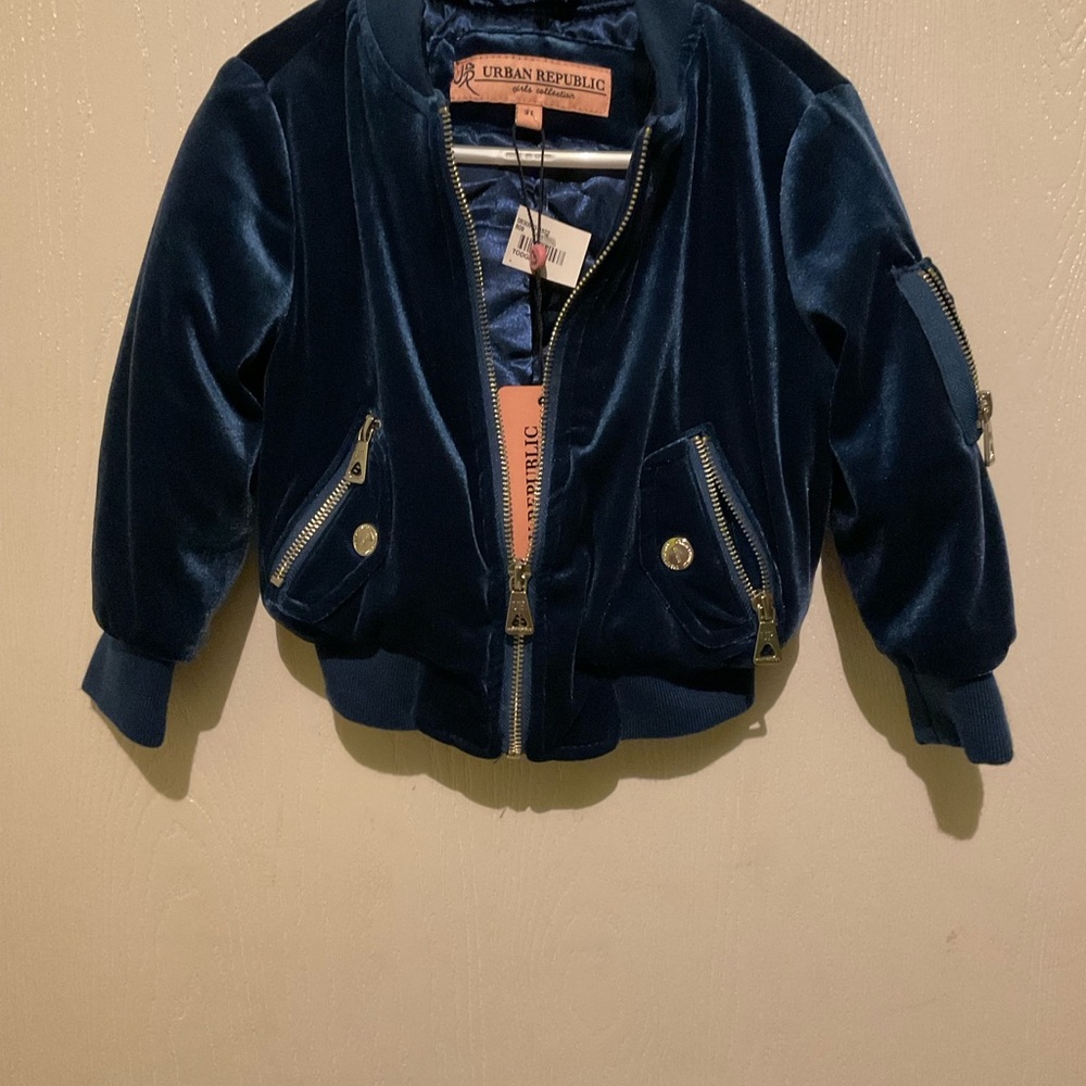 Little Girls Urban Republic Velvet Bomber Jacket Sz 3T NWT